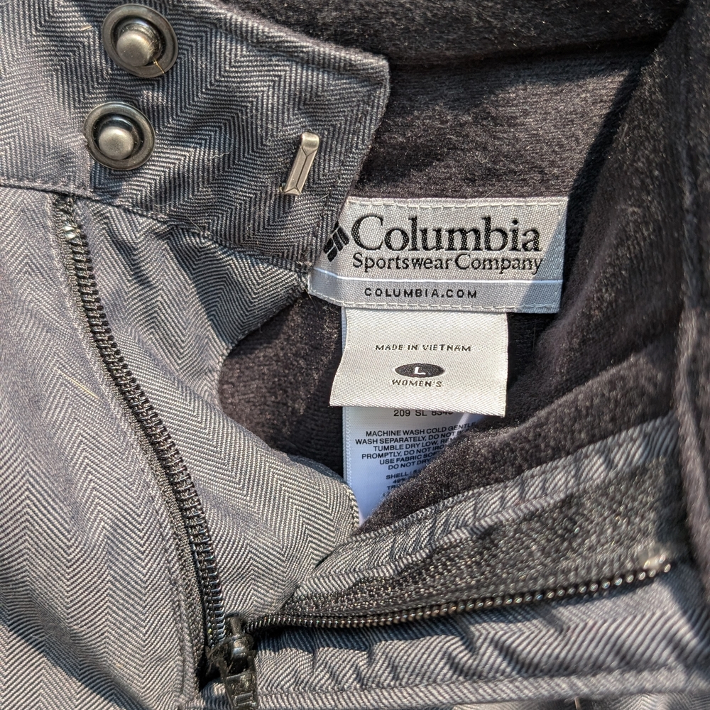 Columbia Gray Herringbone Ski Pants | L